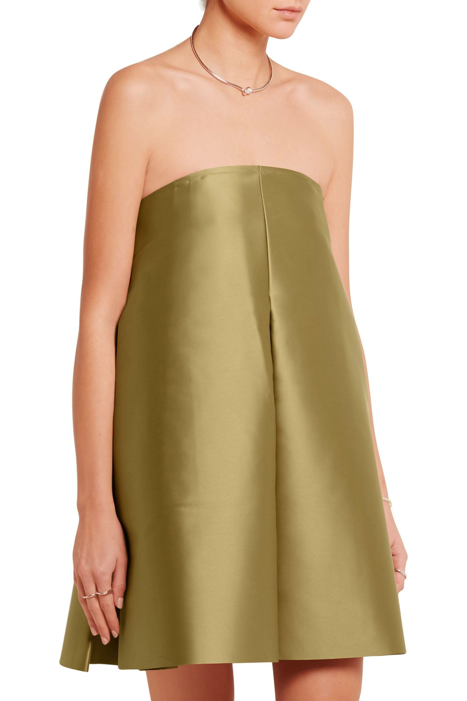 Green Lotus off-the-shoulder ruffled crepe and cady midi dress | SOLACE LONDON | NET-A-PORTER