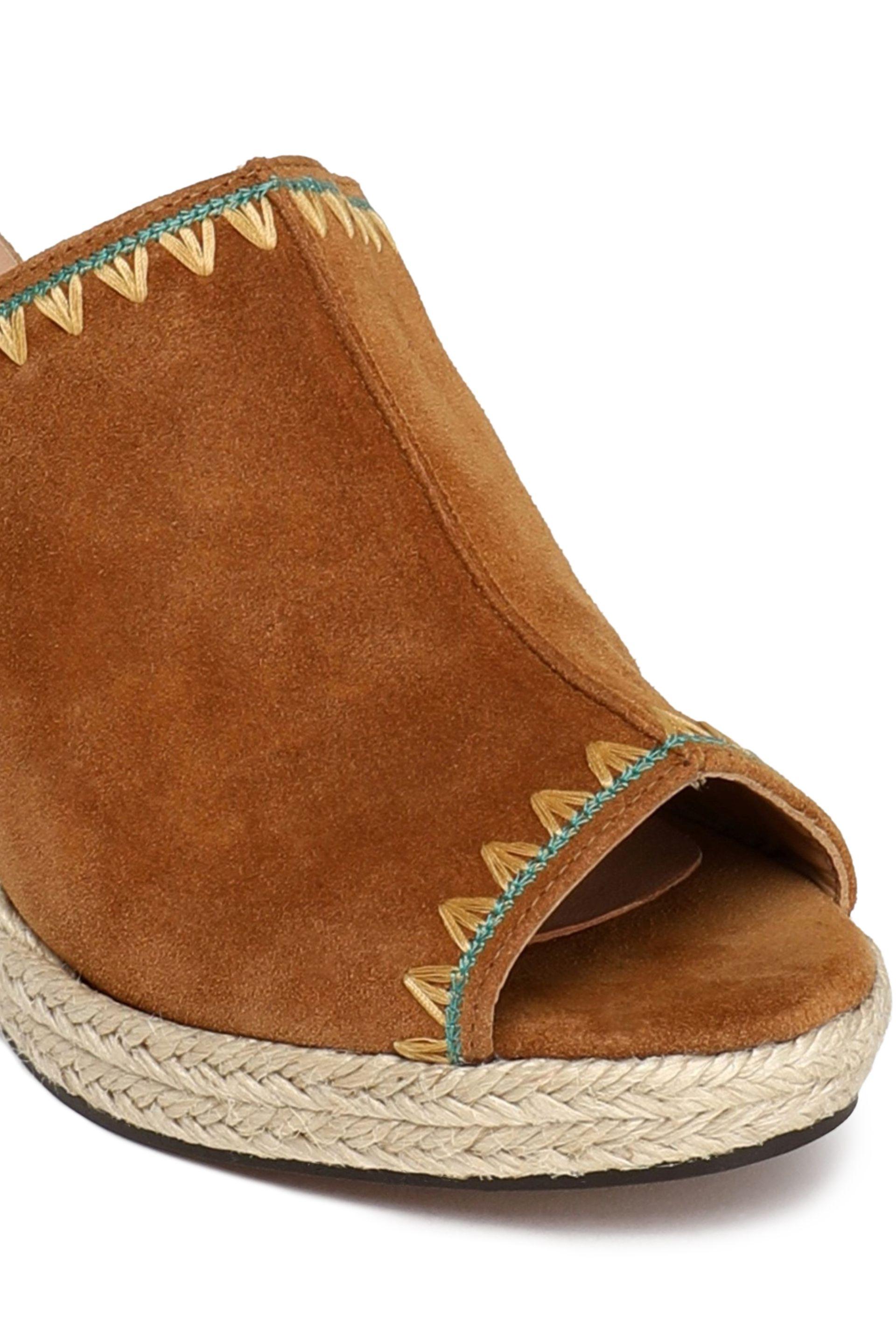 wedge espadrille mules