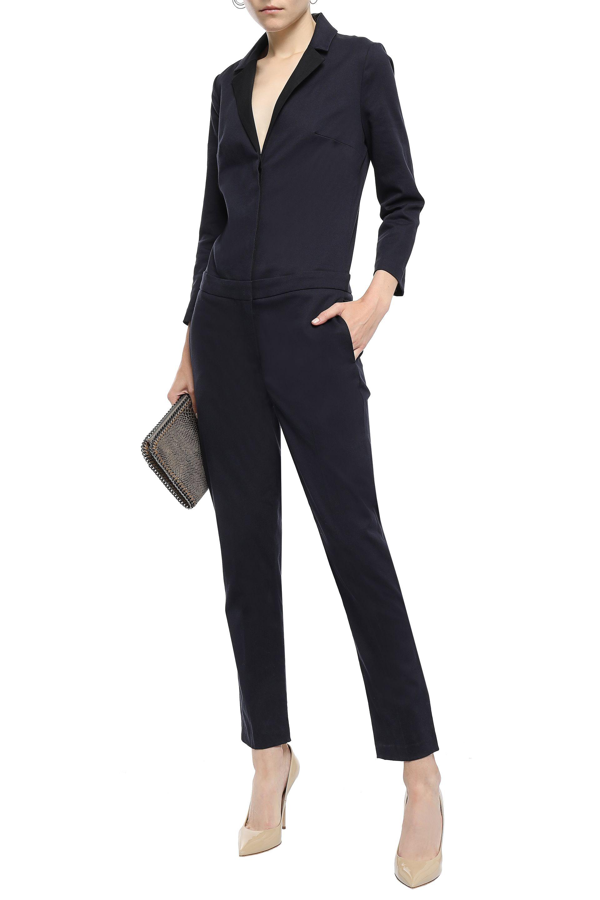 Ba&sh Stretchcotton Twill Jumpsuit Midnight Blue Lyst