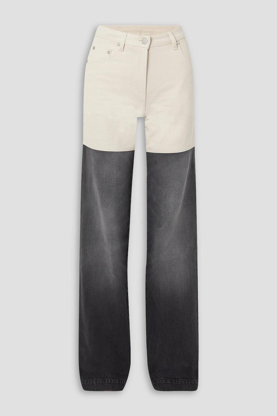 Peter Do Two-tone High-rise Straight-leg Jeans in White | Lyst Peter Do Two-tone High-rise Straight-leg Jeans in White | Lyst