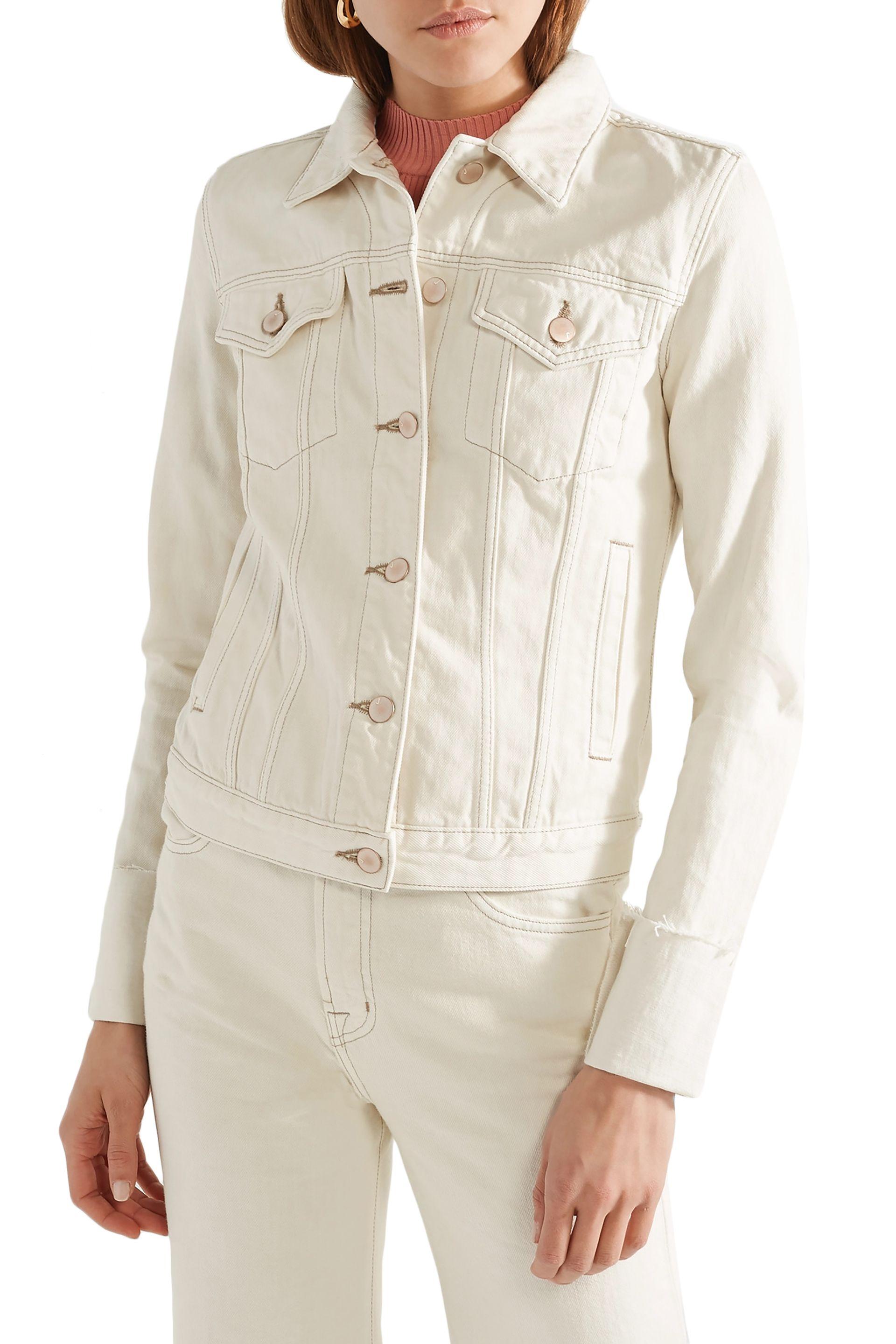 J Brand Woman Denim Jacket Ecru in 