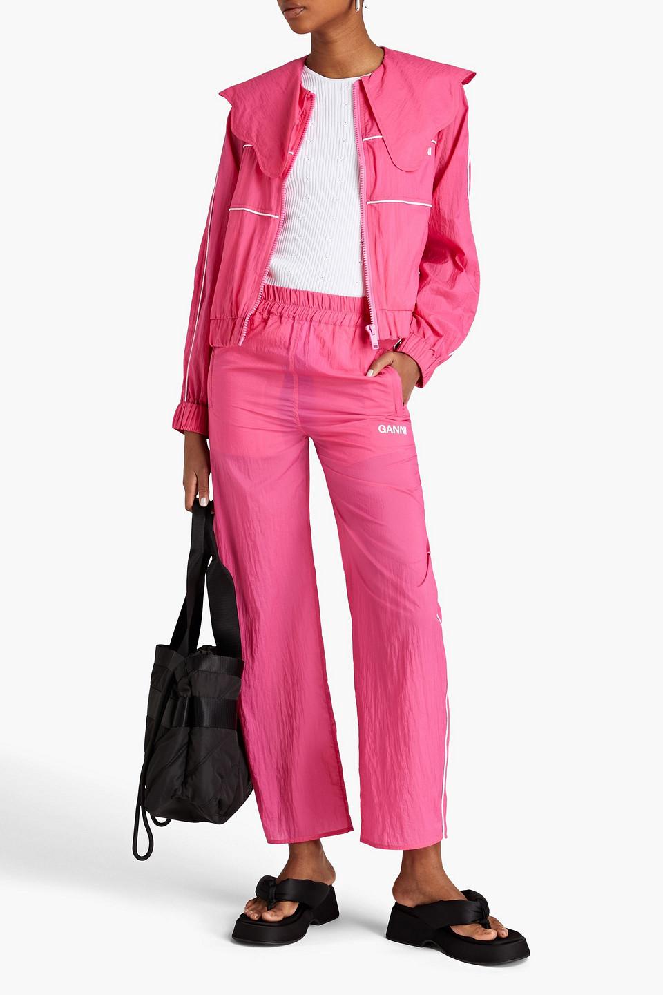 Ganni Printed Shell Track Pants in Pink | Lyst UK