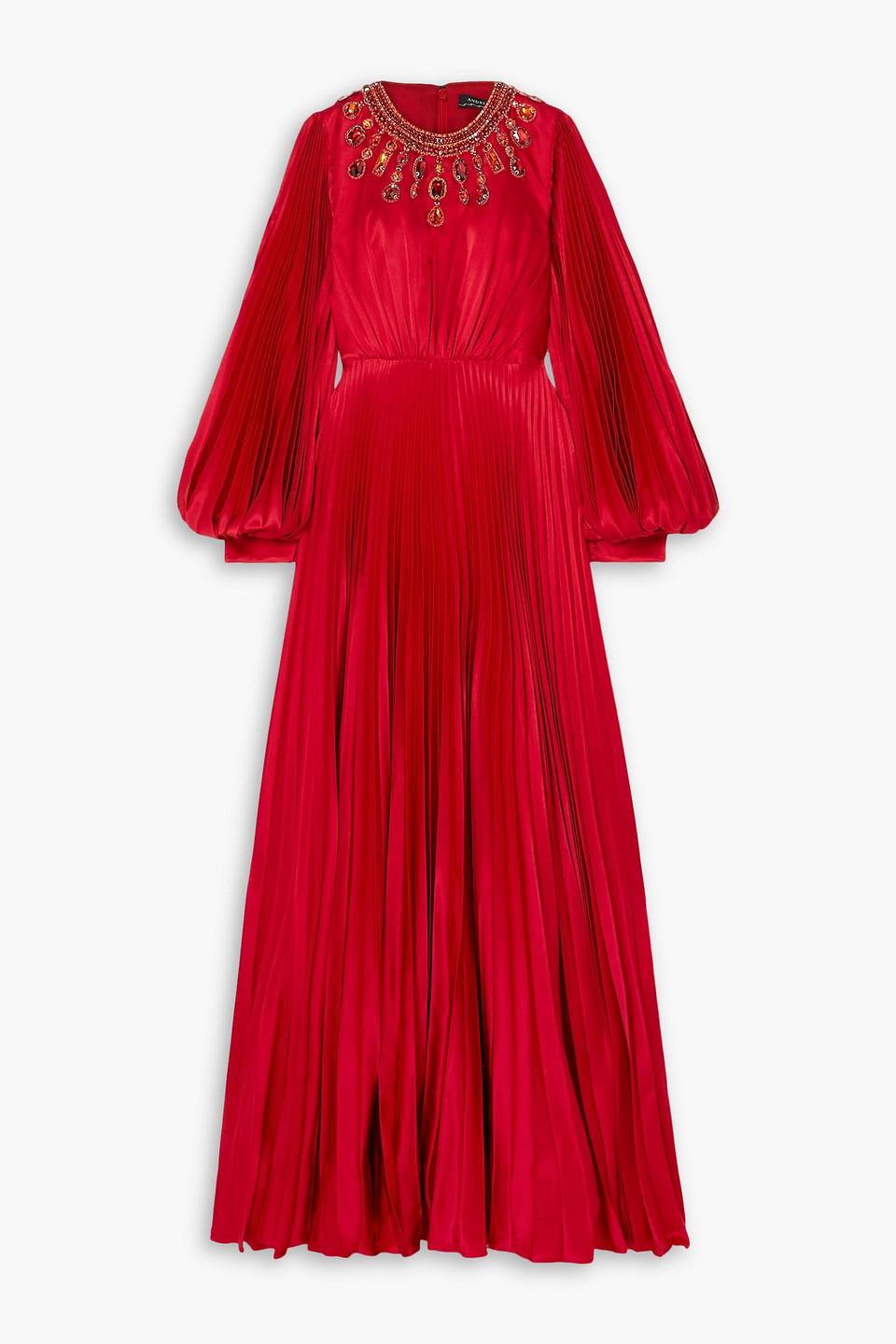 andrew gn red dress Andrew Gn Embellished Cady Gown, $2,082 | NET-A-PORTER.COM