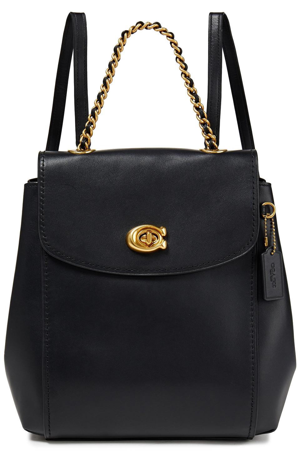 COACH Parker Chain-trimmed Leather Backpack in Black | Lyst Canada