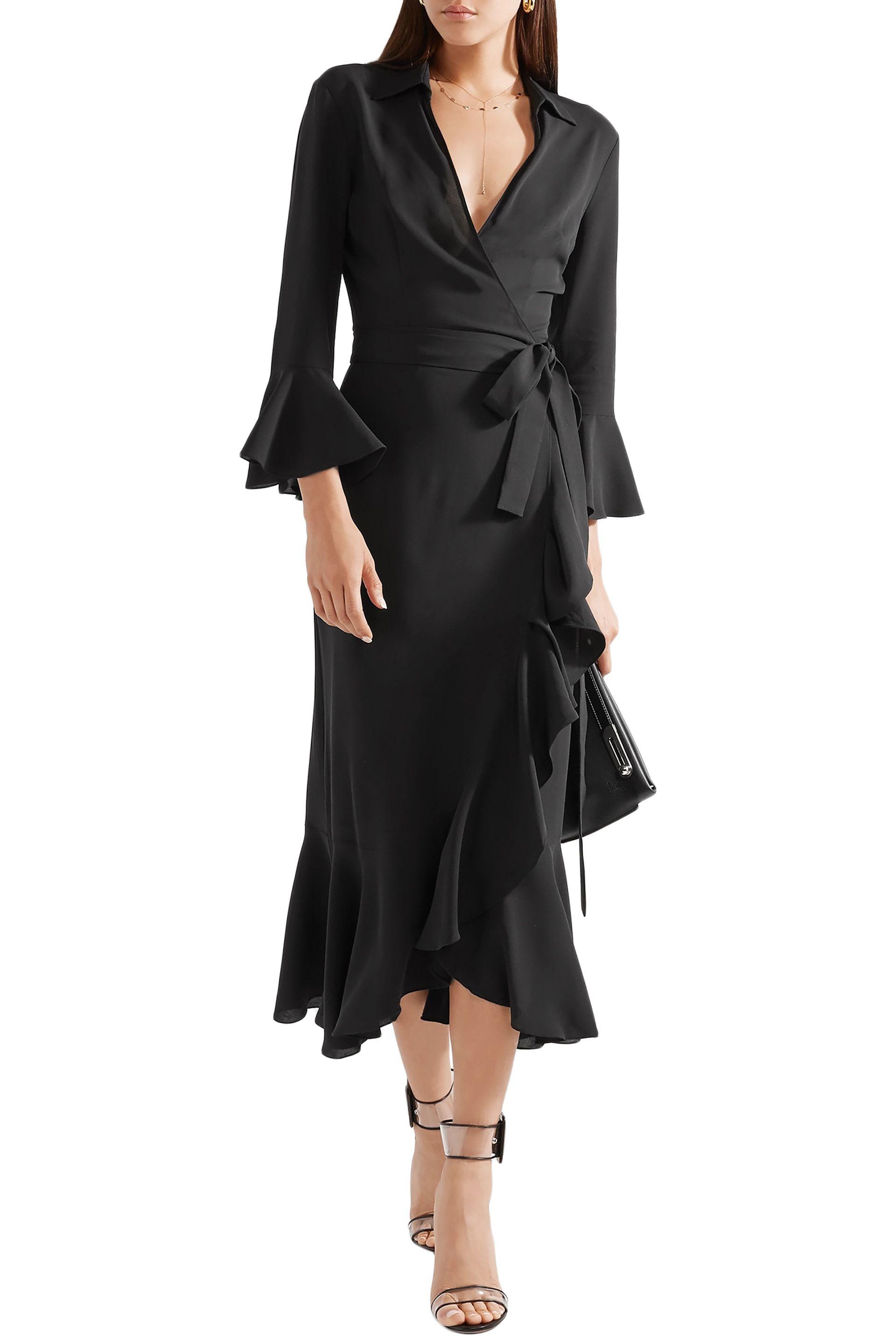 Michael Kors Ruffled Wrap Dress Black Lyst