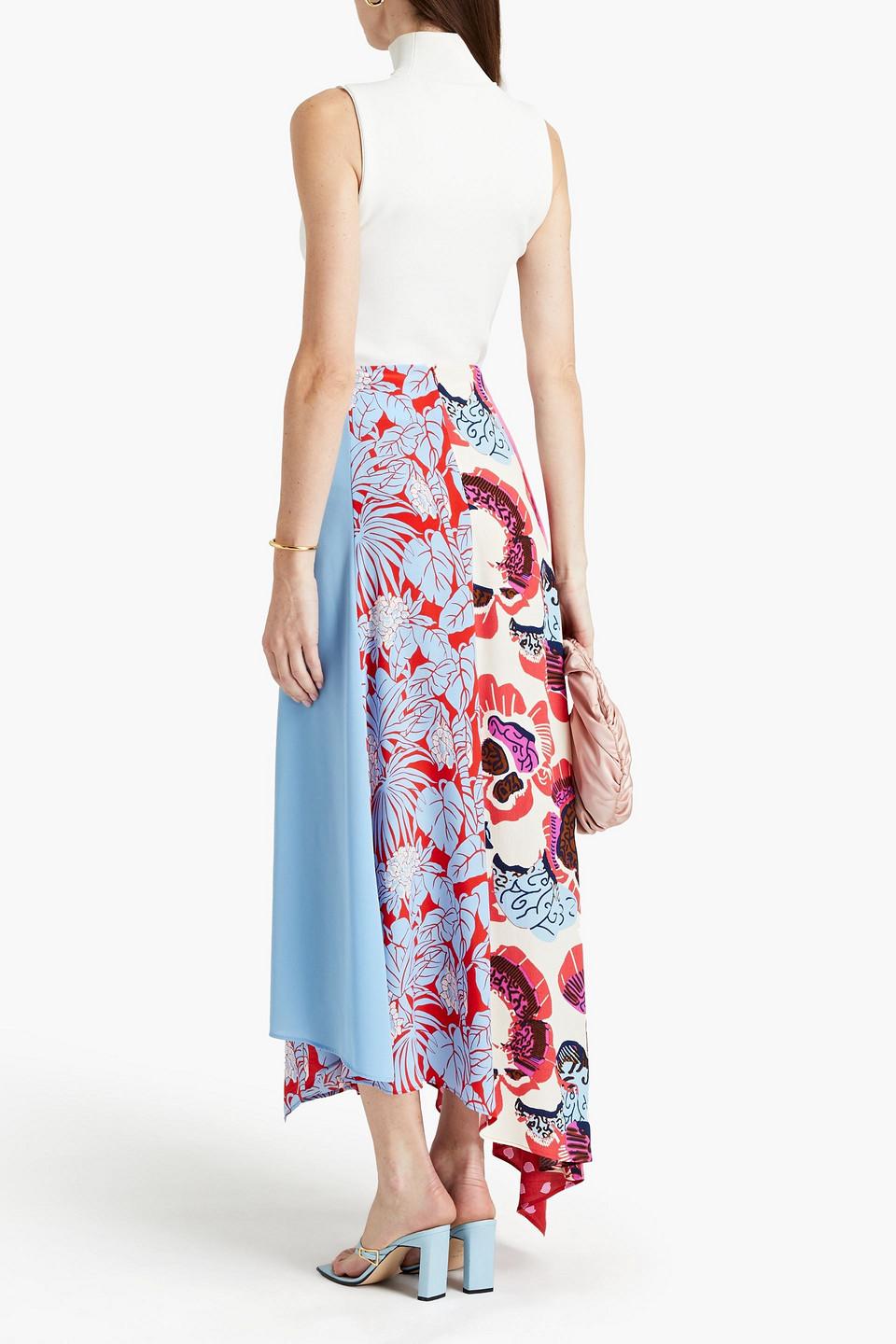 Diane von Furstenberg Jeffrey Patchwork-effect Printed Satin
