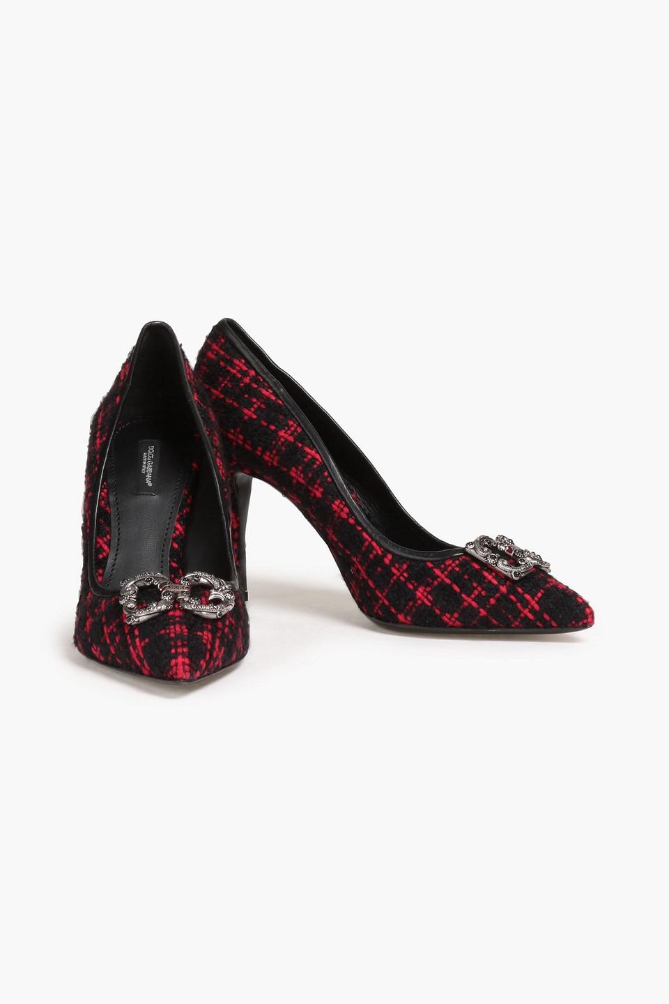 Dolce Gabbana Embellished Boucl tweed Pumps in Black Lyst UK