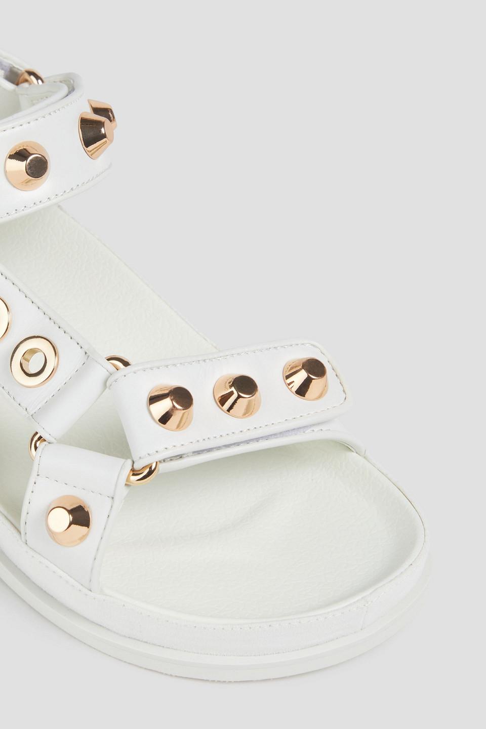Sandro Embellished Leather Sandals in White Lyst UK