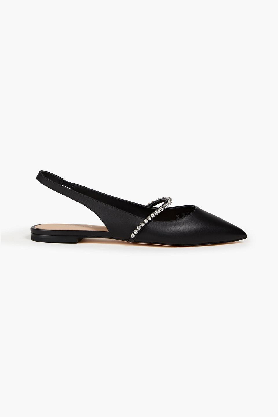 Flat leather slingbacks top