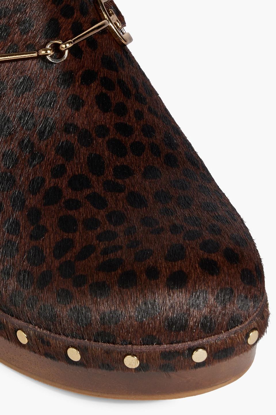 Sam Edelman Hilda Leopard print Calf Hair Clogs in Brown Lyst
