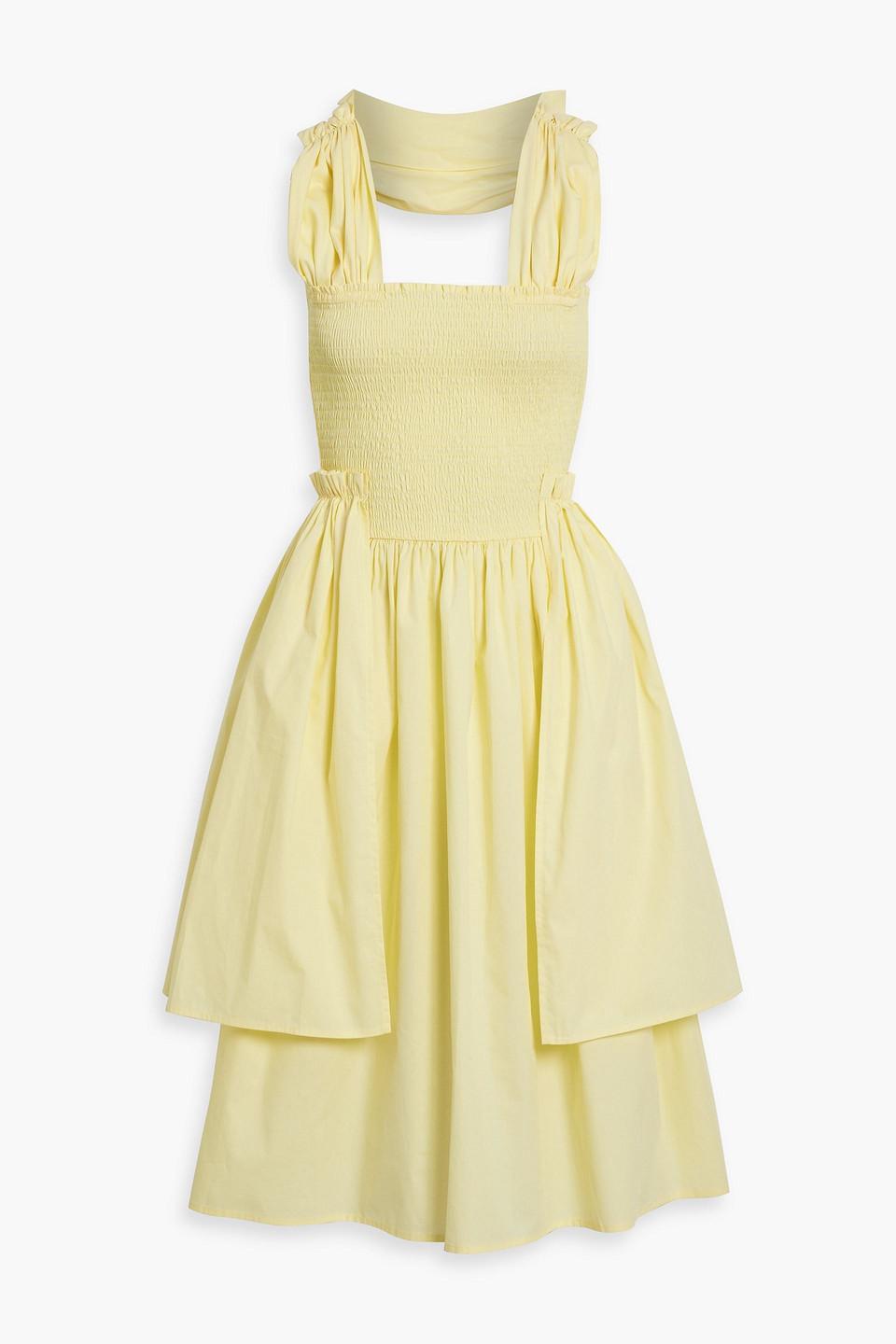 Shrimps Bubblegum Pink Silk Gathered Dress – shrimps