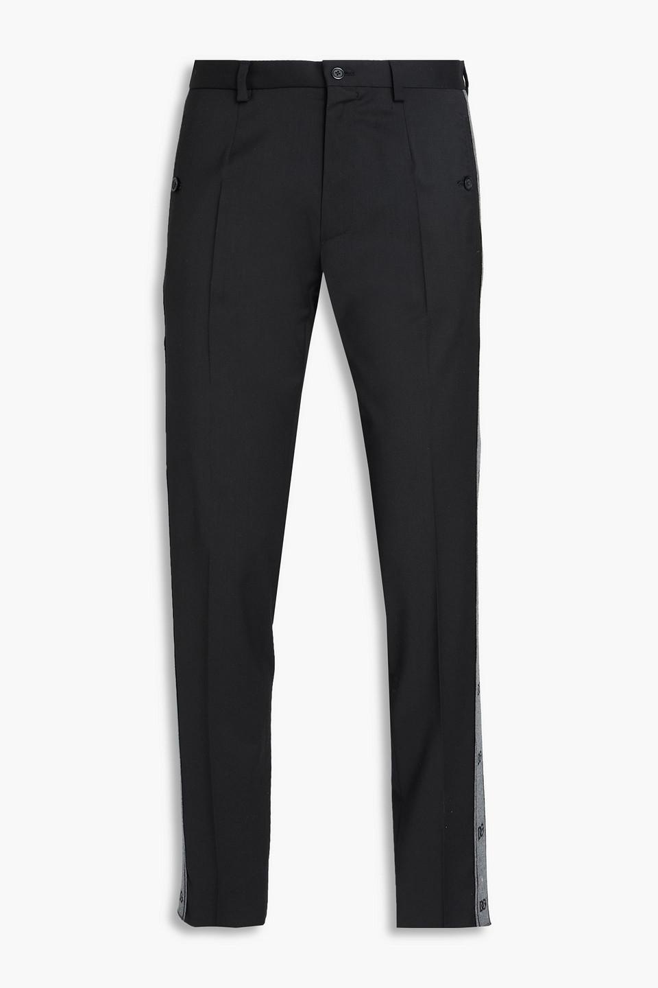 パンツ DOLCE & GABBANA STRAIGHT-LEG GABARDINE TUXEDO TROUSERS Wool gabardine tuxedo pants in Black for Women
