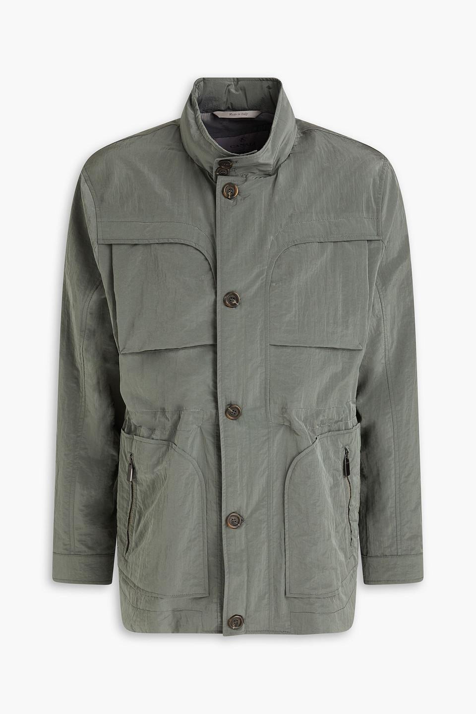 Canali Crinkled Shell Field Jacket in Grey for Men Lyst UK