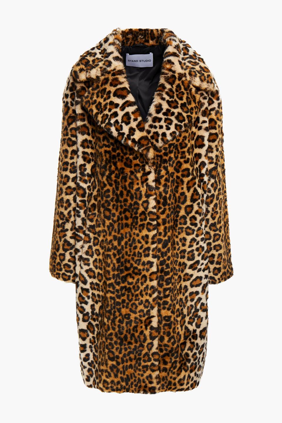 Stand Studio Camille Cocoon Leopard-print Faux Fur Coat | Lyst