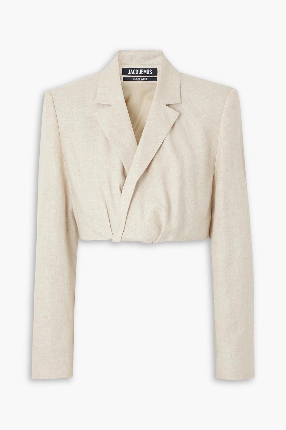 Jacquemus Bahia Cropped Twisted Woven Blazer in White Lyst UK