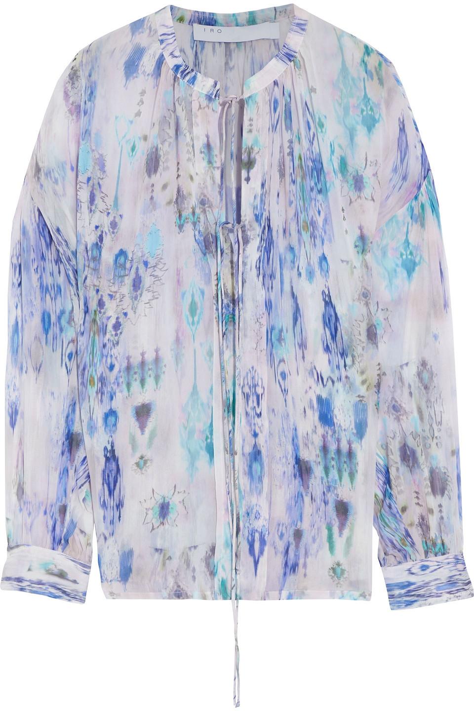 IRO Lade Printed Georgette Blouse in Lilac (Blue) | Lyst Canada