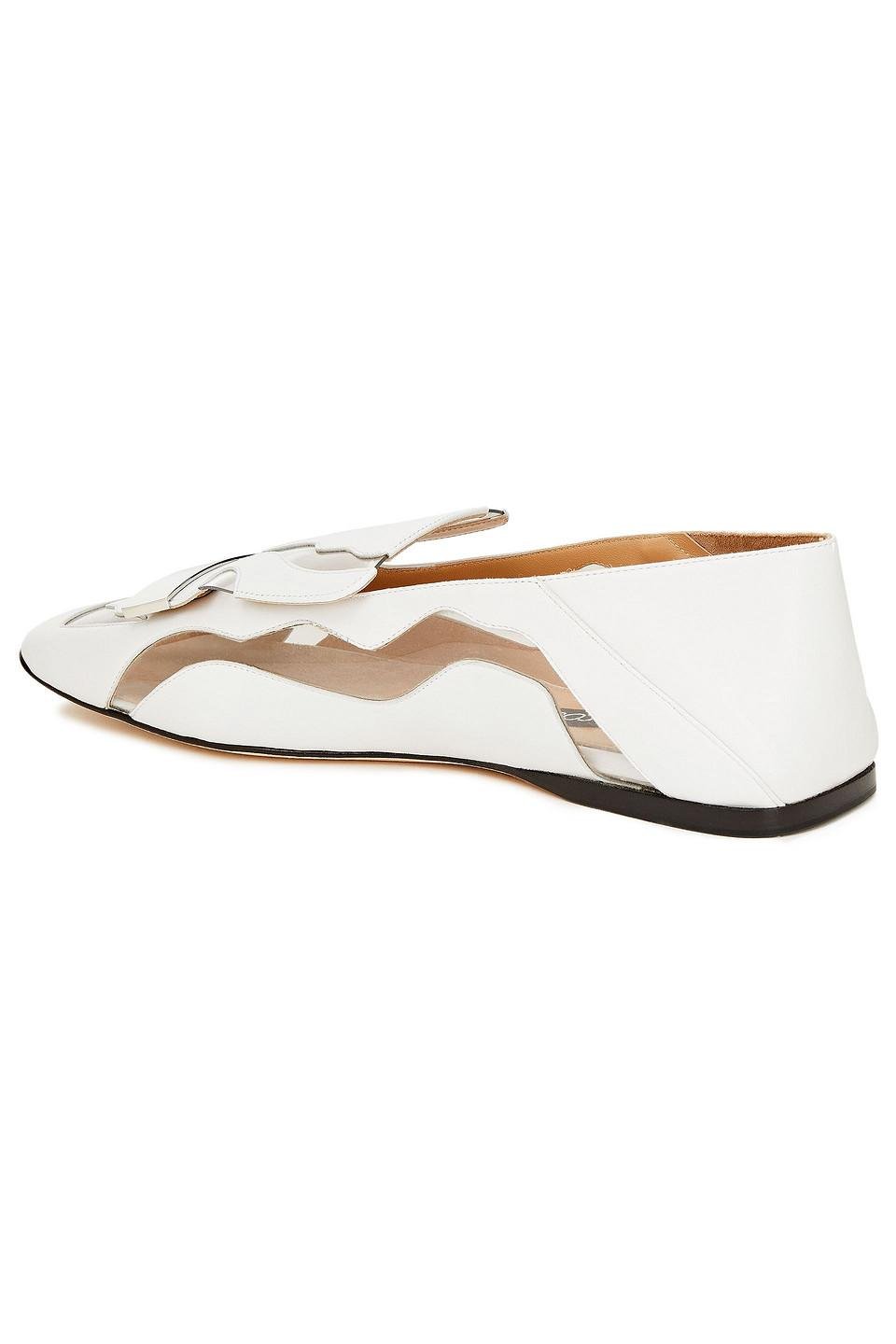 Sergio Rossi Sr1 Leather And Pvc Collapsible-heel Loafers in White 