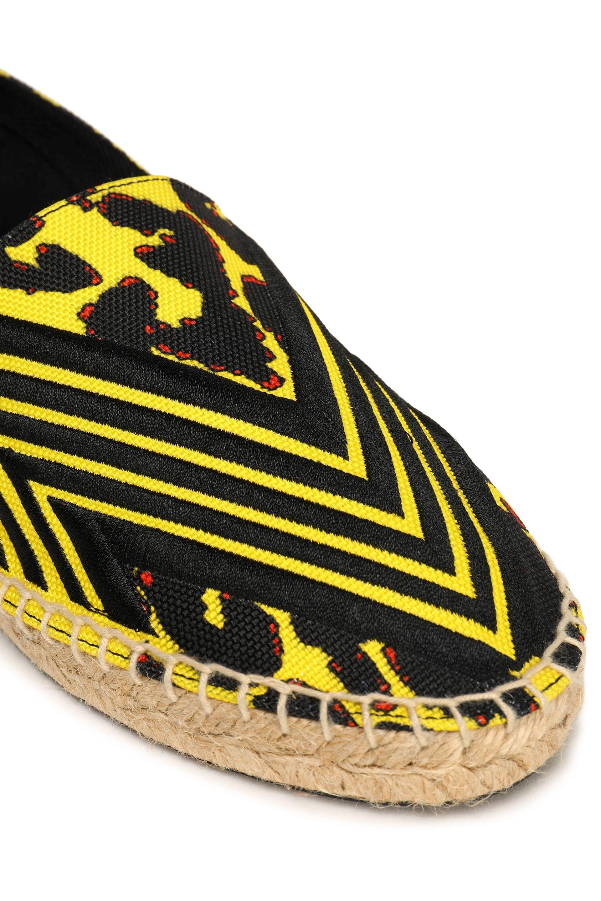 Maje Synthetic Embroidered Printed Canvas Espadrilles Yellow - Lyst