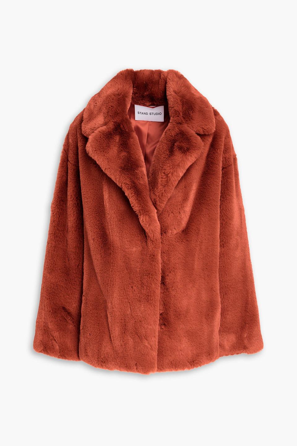 Stand Studio Faux Fur Jacket in Red Lyst UK
