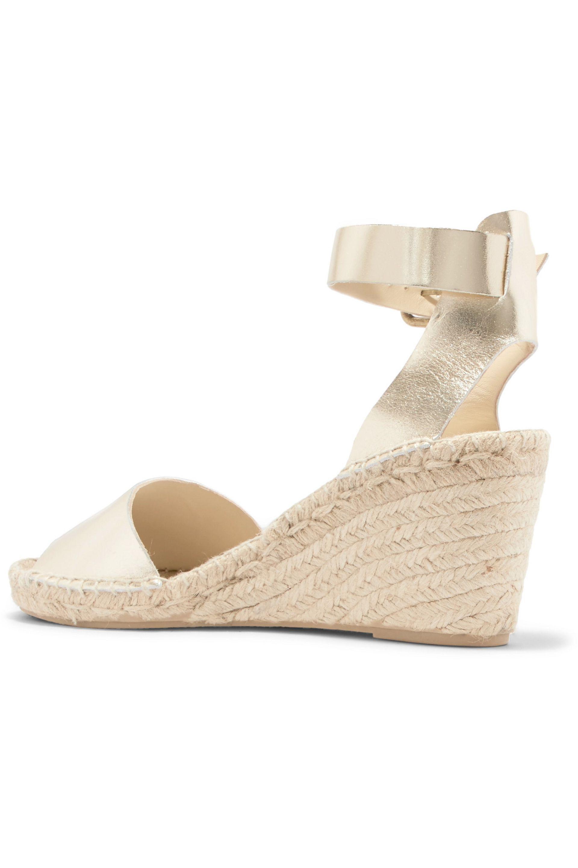 soludos open toe wedge leather espadrilles