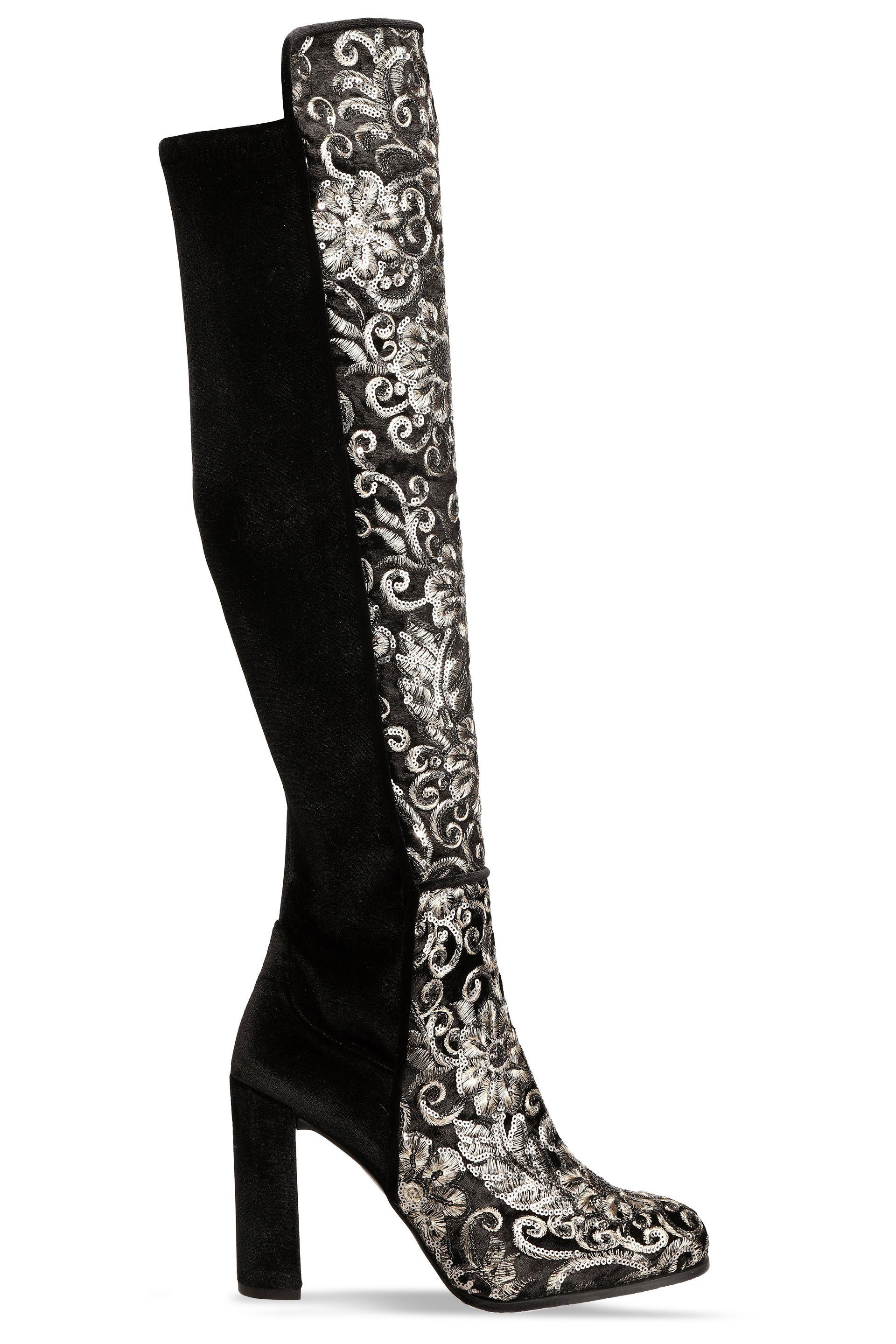 stuart weitzman sequin boots