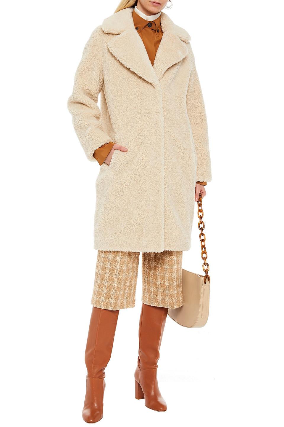 Stand Studio Camille Cocoon Faux Shearling Coat in Natural | Lyst