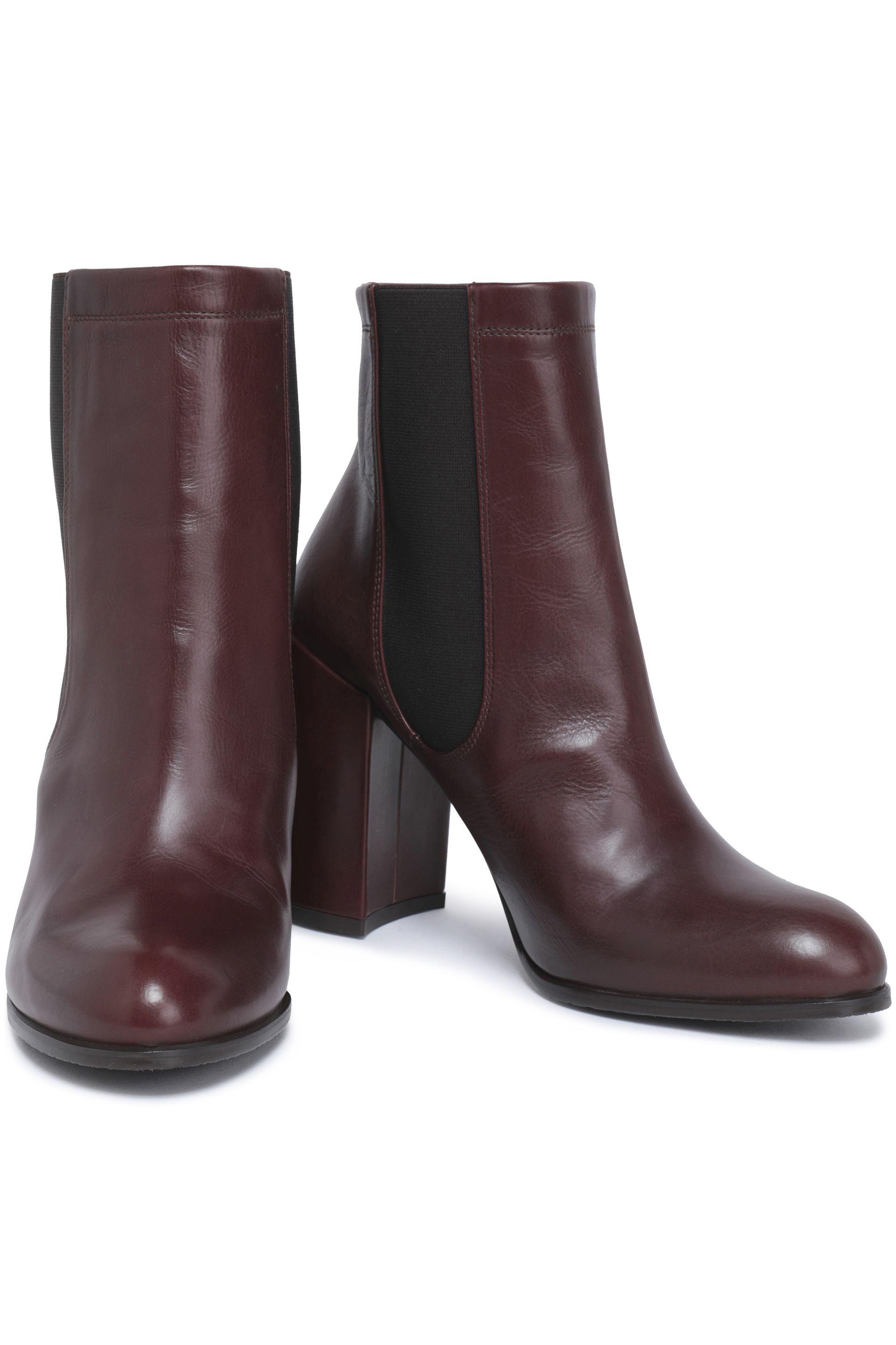 Stuart Weitzman Leather Ankle Boots Chocolate in Brown - Lyst