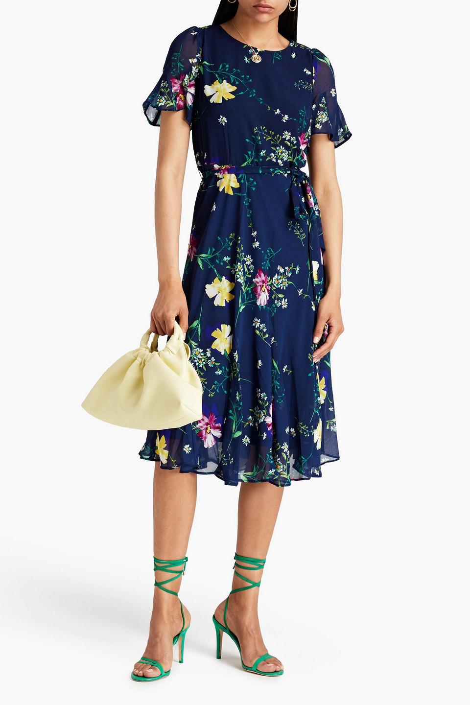 DKNY Synthetic Belted Floral-print 
