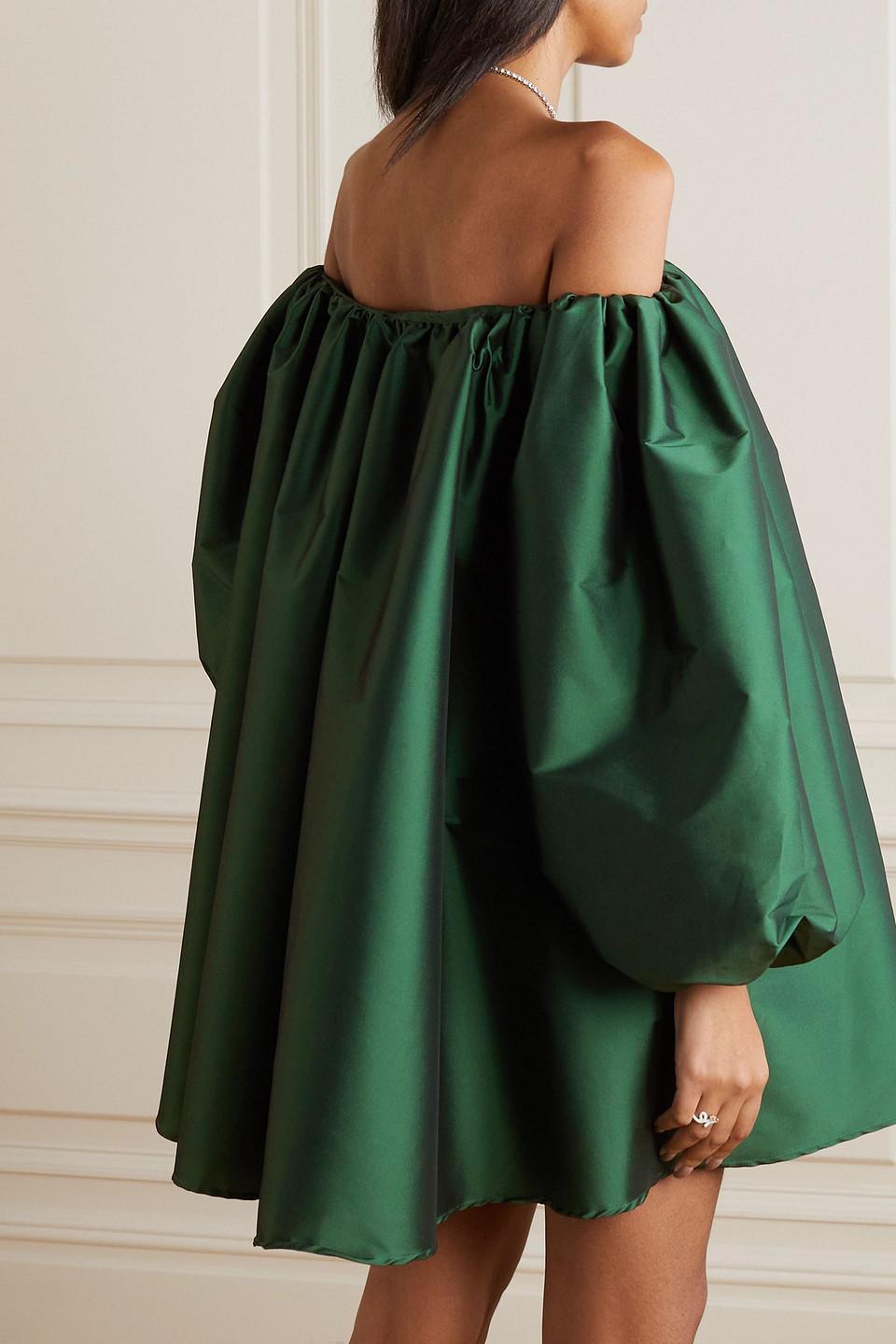 green emerald velvet dress Bernadette Dress Nathalie Grass Green