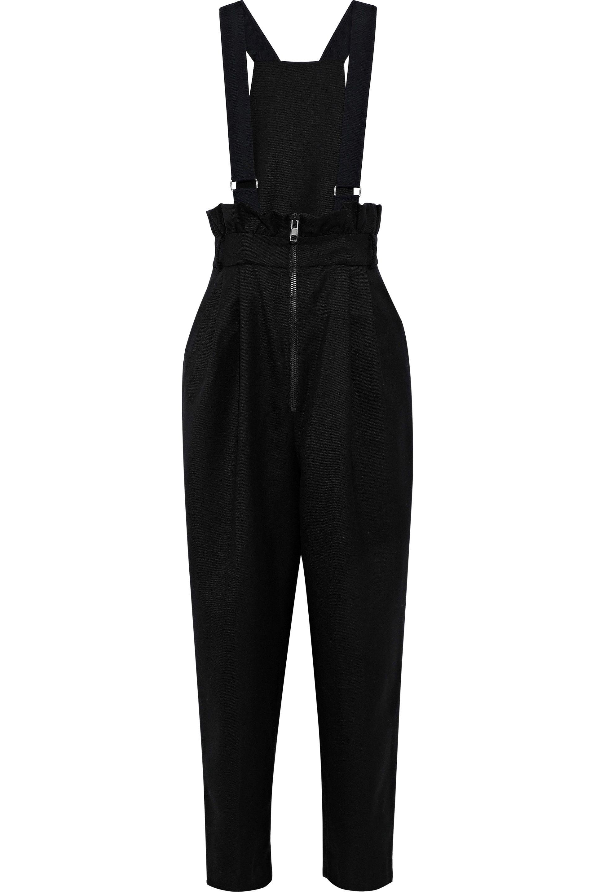 Tibi Luxe Tuxedo Paperbag Convertible Wool-twill Overalls Black - Lyst