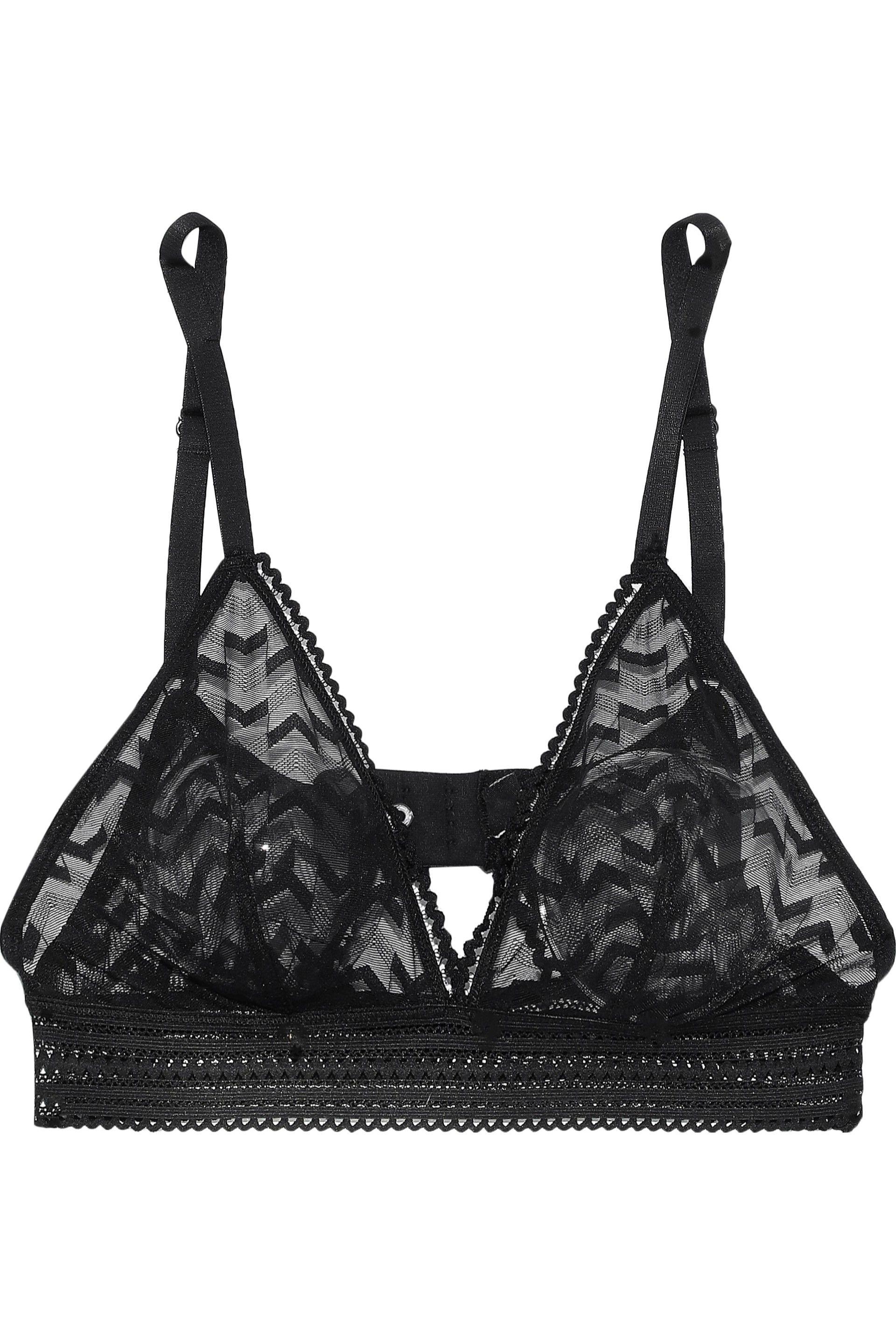 Else Synthetic Boomerang Lace-trimmed Stretch-mesh Soft-cup Triangle ...