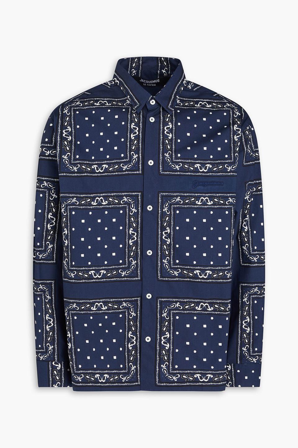 Jacquemus La Chemise Baou Bandana-print Shirt in Blue for Men