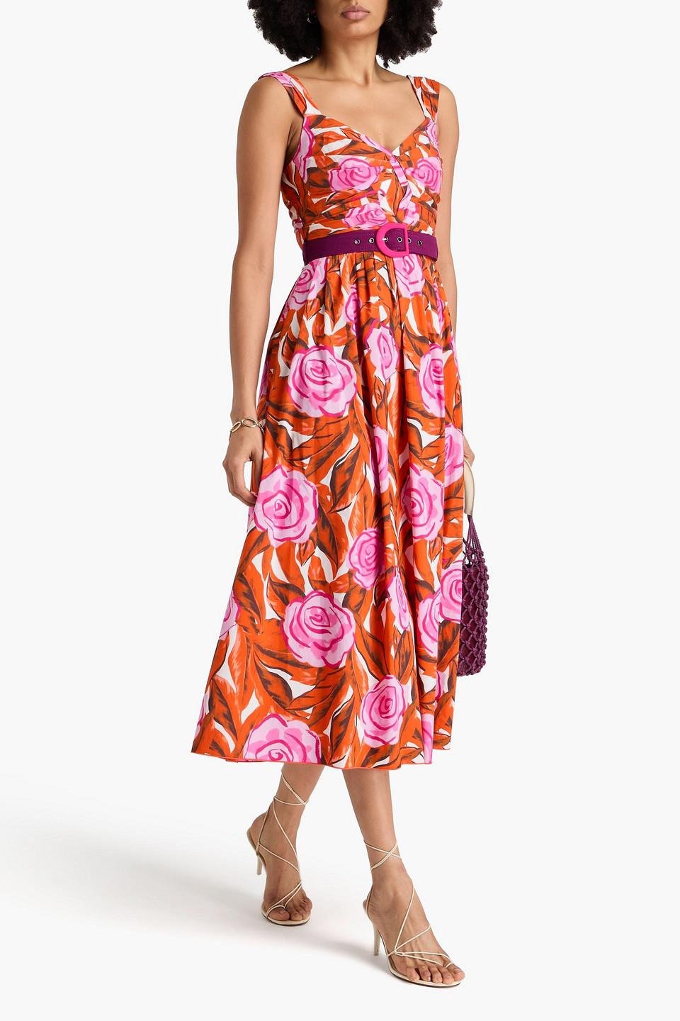 dvf red floral dress Red Wrap Dress