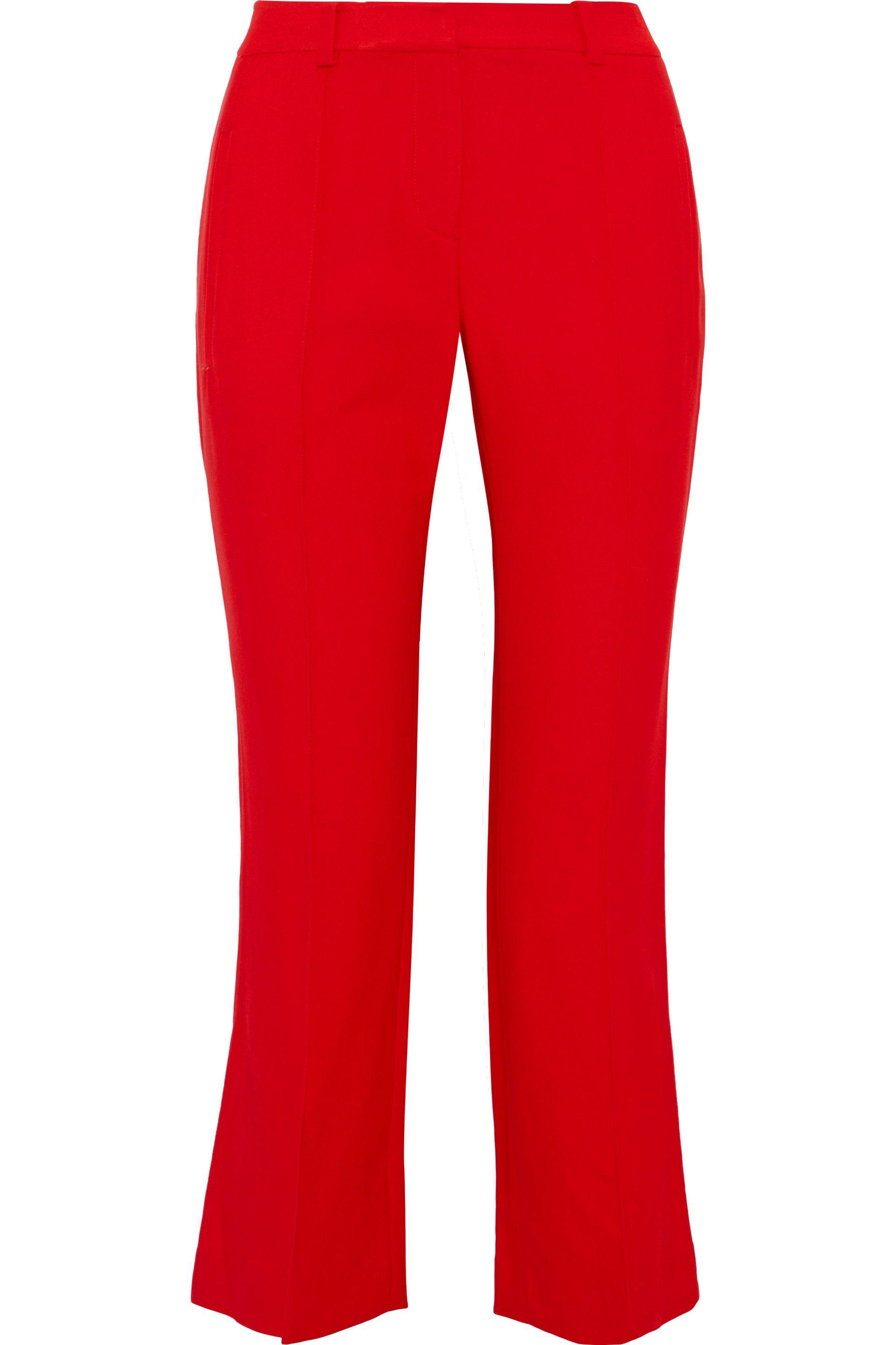 Khaite Synthetic Marianne Stretch-twill Kick-flare Pants Red - Lyst