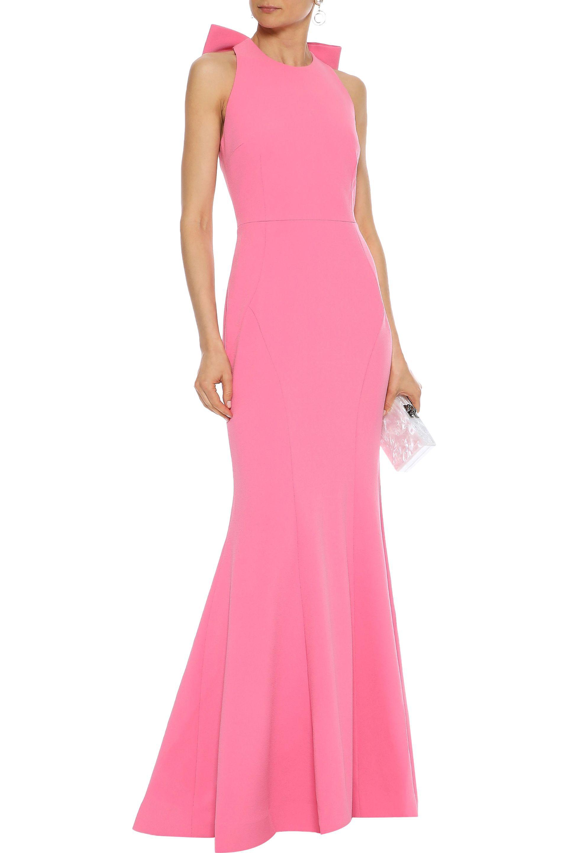 Love Bow-embellished Cady Gown in Pink 