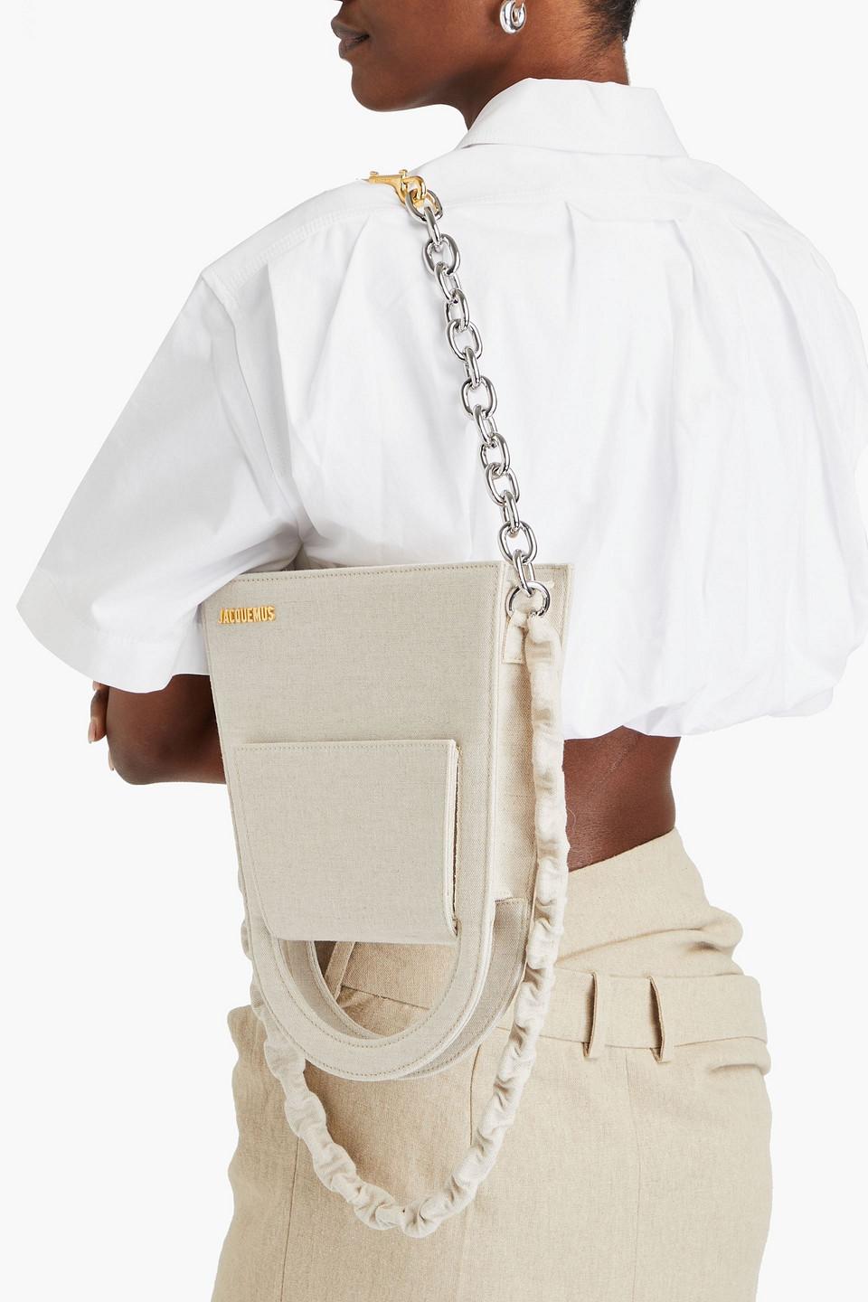 Jacquemus Le Sac A L'envers Suede Shoulder Bag in White | Lyst