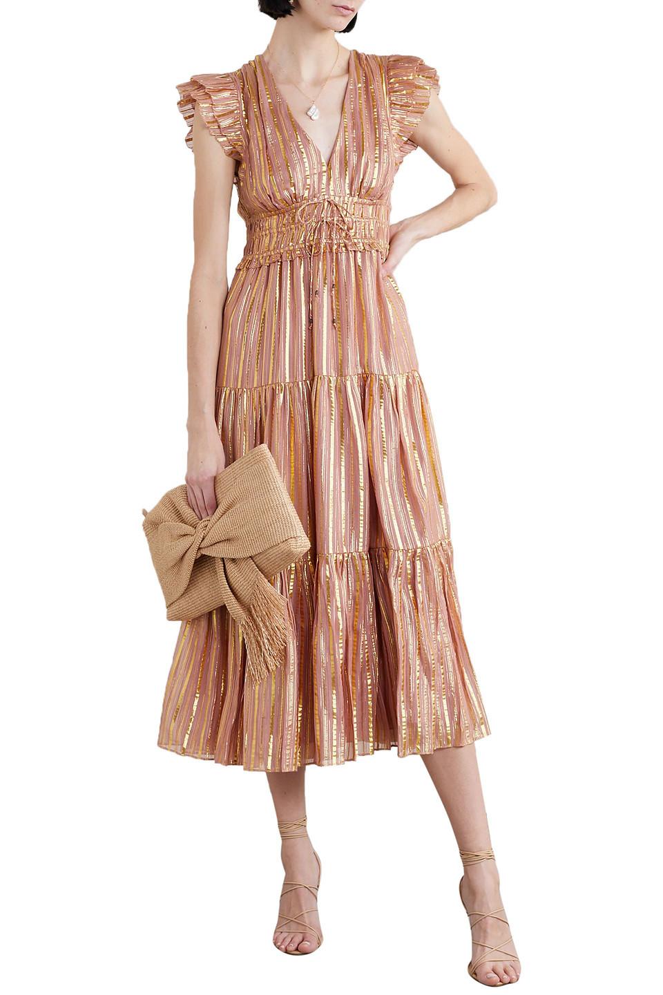 ulla johnson metallic dress