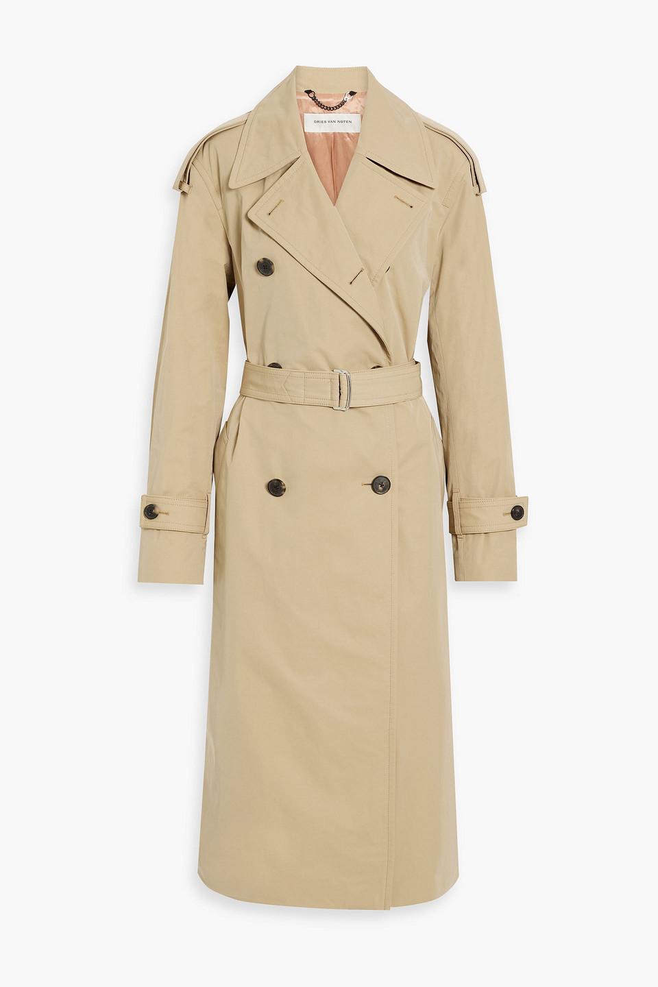 Dries Van Noten Gabardine Trench Coat in Natural | Lyst