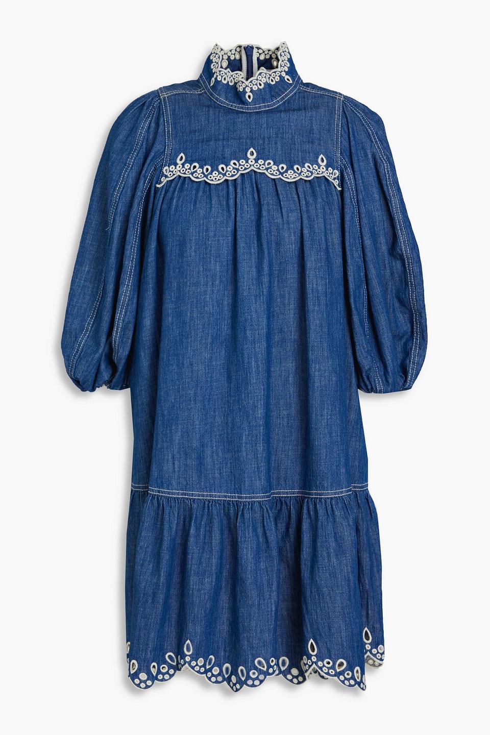 white christmas dresses Atlantic Rhiannon Fringe Denim Midi Dress main image 0