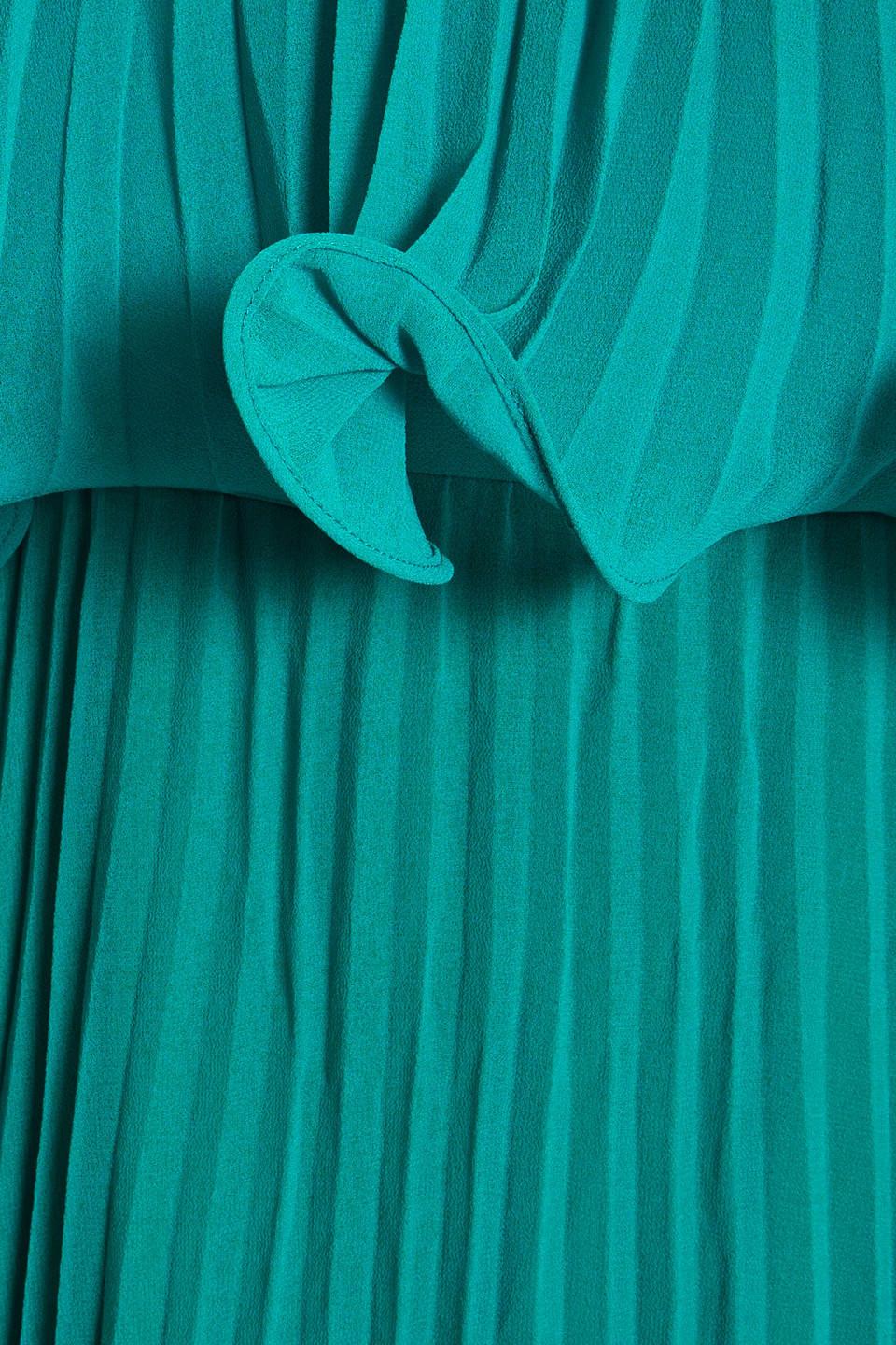 Badgley Mischka Strapless Ruffled Pleated Georgette Maxi Dress in Green | Lyst Badgley Mischka Strapless Ruffled Pleated Georgette Maxi Dress in Green | Lyst