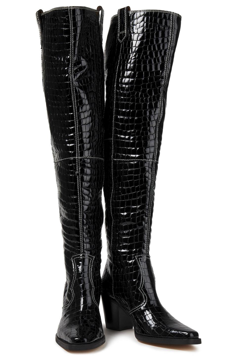 ganni croc boots