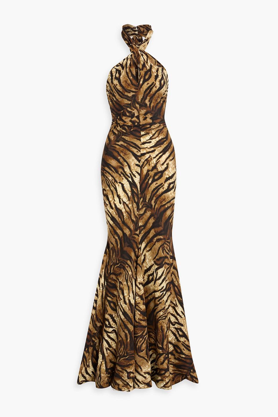 dress tiger print Oversized Plisse Shirt Dress in Green Tiger Tales Print -Lala Original XS main image 0