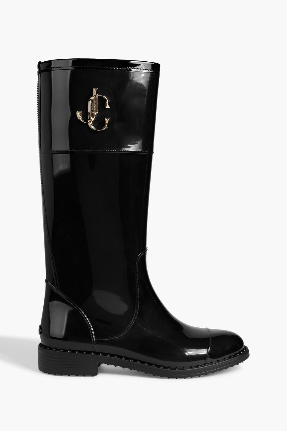 Jimmy Choo Edith Rubber Rain Boots in Black | Lyst