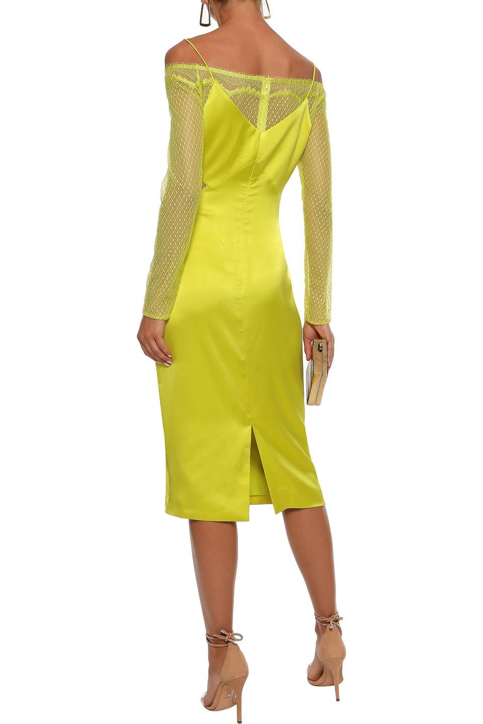 Cushnie Cold-shoulder Lace-paneled 
