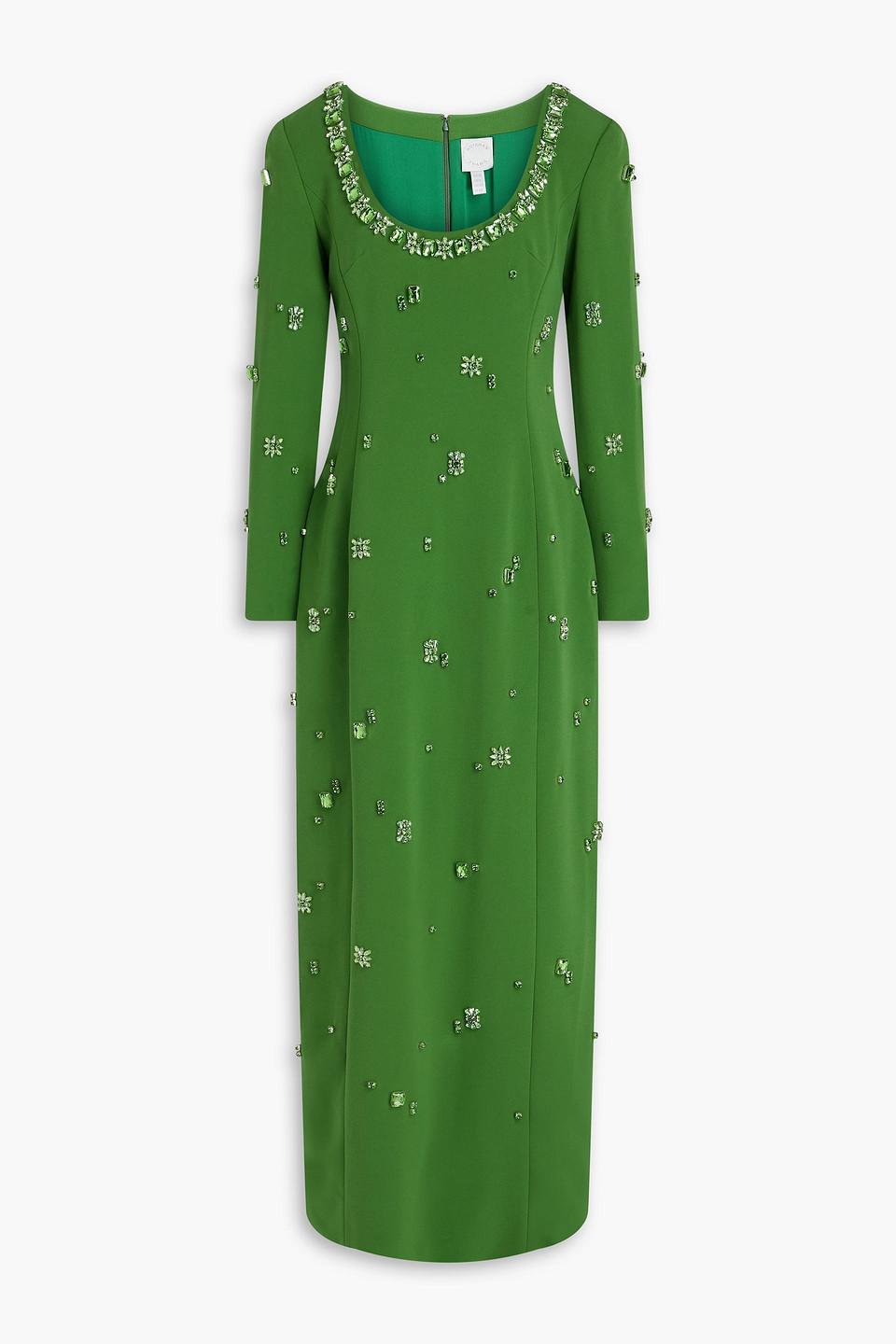 green emerald velvet dress Kyle Dress Jade Jacquard US 2