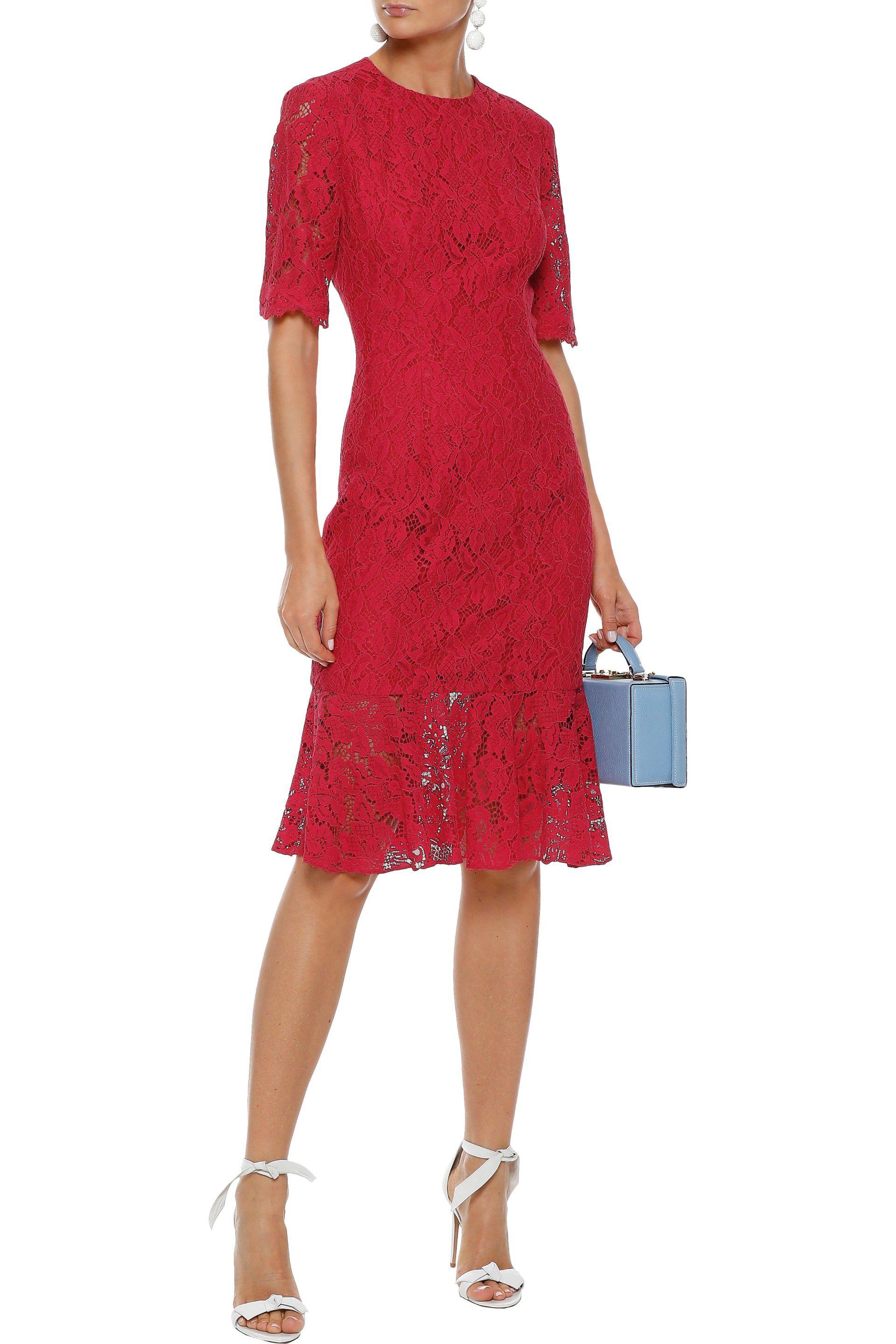 carolina herrera red lace dress
