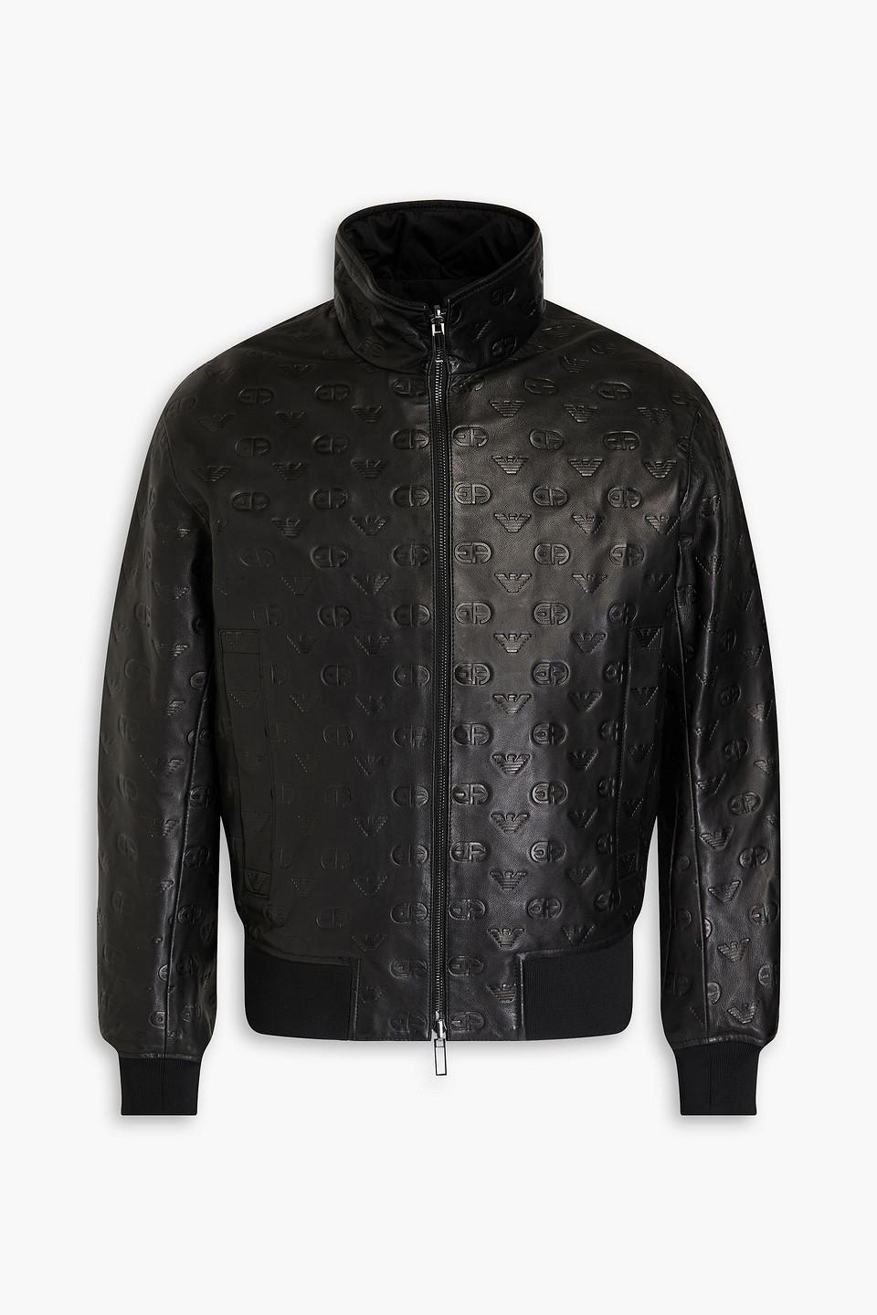 ヤ*ー様 Emporio Armani Embossed Lether Jack Emporio Armani Embossed Leather Jacket in Black for Men | Lyst UK