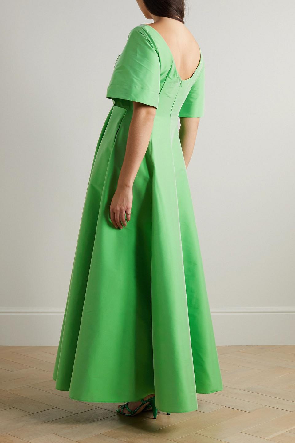 BERNADETTE Maude Taffeta Maxi Dress in Green | Lyst