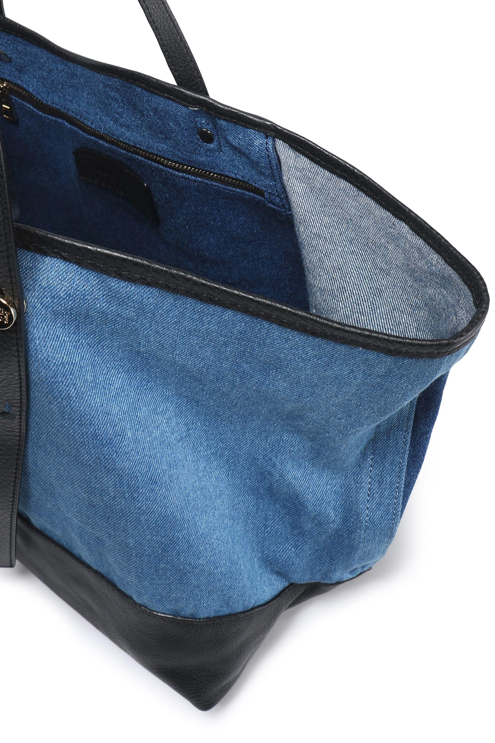 See By ChloÃ© See By ChloÃ© Woman Andy Leather-trimmed Two-tone Denim Tote Mid Denim in Blue - Lyst