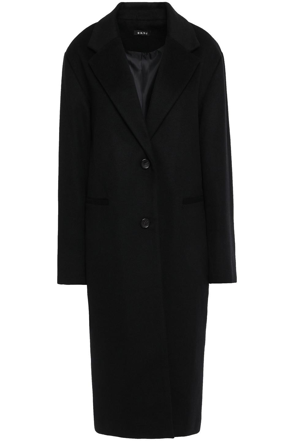 DKNY Wool-blend Felt Coat Black - Lyst